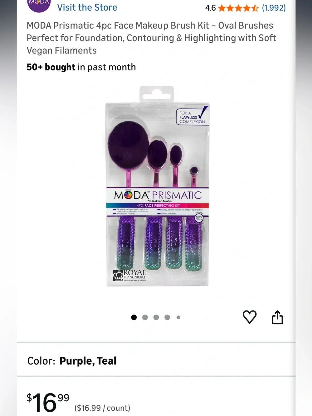 Beauty & Skincare Bundle with Purple Iridescent Makeup Brushes